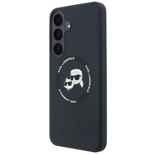 Etui Karl Lagerfeld Hardcase Silicone Karl & Choupette Body Ring do Galaxy S26 FE do MagSafe, czarne