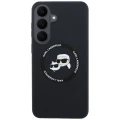 Etui Karl Lagerfeld Hardcase Silicone Karl & Choupette Body Ring do Galaxy S26 FE do MagSafe, czarne