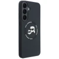 Etui Karl Lagerfeld Hardcase Silicone Karl & Choupette Body Ring do Galaxy S26 FE do MagSafe, czarne
