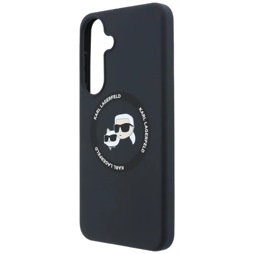 Etui Karl Lagerfeld Hardcase Silicone Karl & Choupette Body Ring do Galaxy S26 FE do MagSafe, czarne