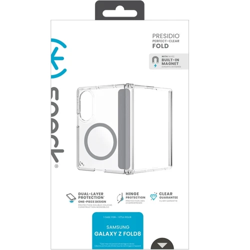 Etui Speck Presidio Perfect-Clear Fold do MagSafe do Galaxy Z Fold8, przezroczysto-szare (12/12)