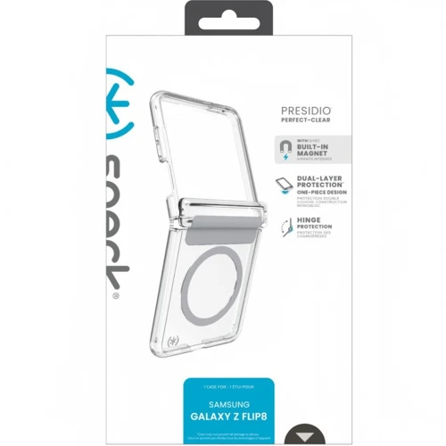 Etui Speck Presidio Perfect-Clear Fold do MagSafe do Galaxy Z Flip8, przezroczysto-szare (11/11)