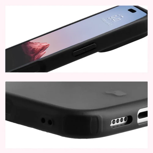 Etui + szkło hartowane Bizon Angelo Pack do iPhone 18 Pro / 17 Pro, przydymione z czarną ramką (5/8)