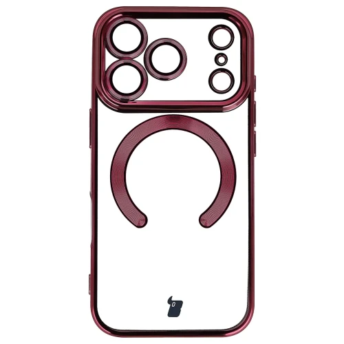 Etui z ochroną aparatu i pierścieniem magnetycznym Bizon Case GuardO do iPhone 18 Pro Max / 17 Pro Max, burgundowe (2/5)
