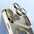 Etui z ochroną aparatu i pierścieniem magnetycznym Bizon Case GuardO do iPhone 18 Pro Max / 17 Pro Max, przezroczysto-złote (3/5)