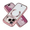 Etui z ochroną aparatu i pierścieniem magnetycznym Bizon Case GuardO do iPhone 18 Pro Max / 17 Pro Max, przezroczysto-różowe (1/5)