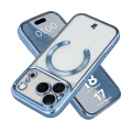 Etui z ochroną aparatu i pierścieniem magnetycznym Bizon Case GuardO do iPhone 18 Pro Max / 17 Pro Max, przezroczysto-niebieskie (1/5)