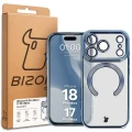 Etui z ochroną aparatu i pierścieniem magnetycznym Bizon Case GuardO do iPhone 18 Pro Max / 17 Pro Max, przezroczysto-niebieskie (5/5)