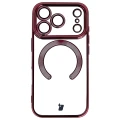 Etui z ochroną aparatu i pierścieniem magnetycznym Bizon Case GuardO do iPhone 18 Pro / 17 Pro, burgundowe (2/5)