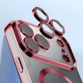 Etui z ochroną aparatu i pierścieniem magnetycznym Bizon Case GuardO do iPhone 18 Pro / 17 Pro, burgundowe (3/5)