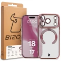 Etui z ochroną aparatu i pierścieniem magnetycznym Bizon Case GuardO do iPhone 18 Pro / 17 Pro, przezroczysto-różowe (5/5)