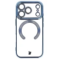 Etui z ochroną aparatu i pierścieniem magnetycznym Bizon Case GuardO do iPhone 18 Pro / 17 Pro, przezroczysto-niebieskie (2/5)
