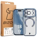 Etui z ochroną aparatu i pierścieniem magnetycznym Bizon Case GuardO do iPhone 18 Pro / 17 Pro, przezroczysto-niebieskie (5/5)