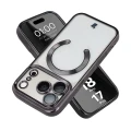 Etui z ochroną aparatu i pierścieniem magnetycznym Bizon Case GuardO do iPhone 18 Pro / 17 Pro, przezroczysto-czarne (1/5)