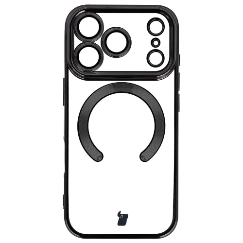 Etui z ochroną aparatu i pierścieniem magnetycznym Bizon Case GuardO do iPhone 18 Pro / 17 Pro, przezroczysto-czarne (2/5)