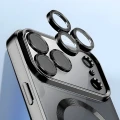 Etui z ochroną aparatu i pierścieniem magnetycznym Bizon Case GuardO do iPhone 18 Pro / 17 Pro, przezroczysto-czarne (3/5)