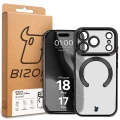Etui z ochroną aparatu i pierścieniem magnetycznym Bizon Case GuardO do iPhone 18 Pro / 17 Pro, przezroczysto-czarne (5/5)