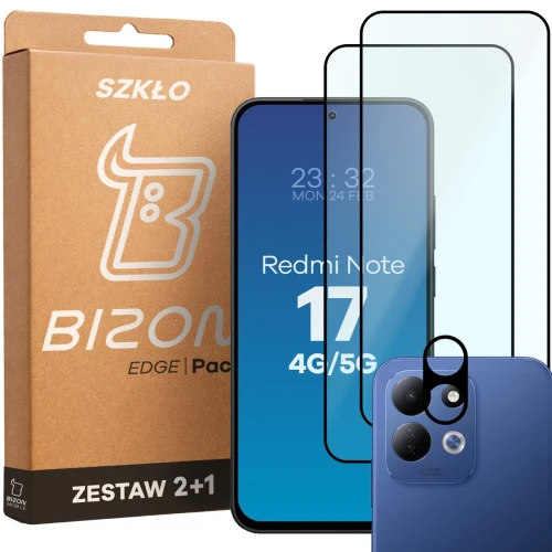 2x Szkło + szybka na aparat Bizon Glass Edge Pack do Xiaomi Redmi Note 17 4G/5G (1/6)