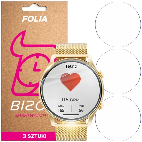 Folia ochronna na ekran zegarka Bizon Watch Film HydroFlex do WonderWatch Mi7 / Mi5 / Sx7 / Sx5 / Xi7, 3 sztuki (1/5)