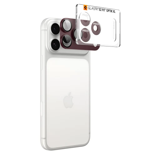 Szkło na aparat Spigen Glas.tR Ez Fit Optik Pro XL 1-Pack do iPhone 18 Pro Max, bordowe (8/15)