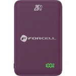 Powerbank indukcyjny Qi do MagSafe 15W, Forcell SuperSlim F5K8, 5000mAh, USB-C 20W PD, burgundowy