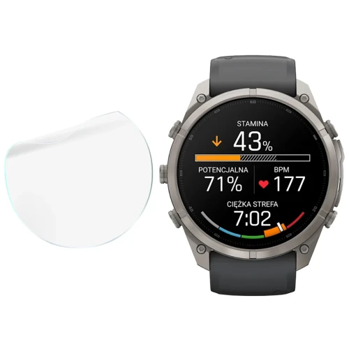 Folia ochronna na ekran zegarka Bizon Watch Film HydroFlex do Garmin Fenix 9 Pro (51 mm), 3 sztuki (4/5)