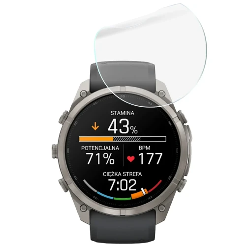 Folia ochronna na ekran zegarka Bizon Watch Film HydroFlex do Garmin Fenix 9 Pro (51 mm), 3 sztuki (5/5)