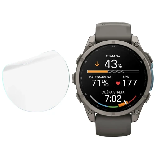 Folia ochronna na ekran zegarka Bizon Watch Film HydroFlex do Garmin Fenix 9 (47 mm), 3 sztuki (4/5)