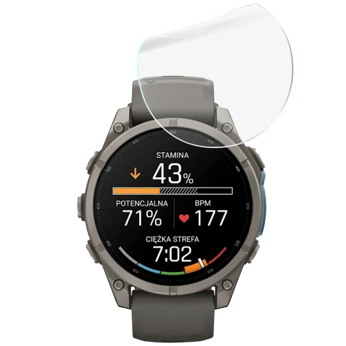 Folia ochronna na ekran zegarka Bizon Watch Film HydroFlex do Garmin Fenix 9 (47 mm), 3 sztuki (5/5)