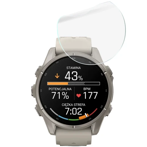Folia ochronna na ekran zegarka Bizon Watch Film HydroFlex do Garmin Fenix 9 (43 mm), 3 sztuki (5/5)