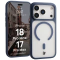 Etui z pierścieniem magnetycznym Bizon Case MatteO do iPhone 18 Pro Max / 17 Pro Max, przydymione-granatowe (1/7)
