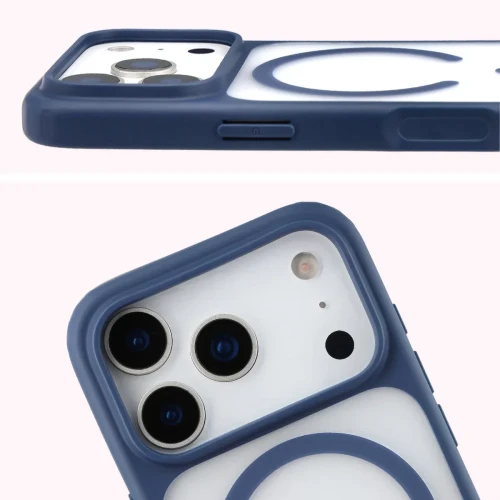 Etui z pierścieniem magnetycznym Bizon Case MatteO do iPhone 18 Pro Max / 17 Pro Max, przydymione-granatowe (4/7)