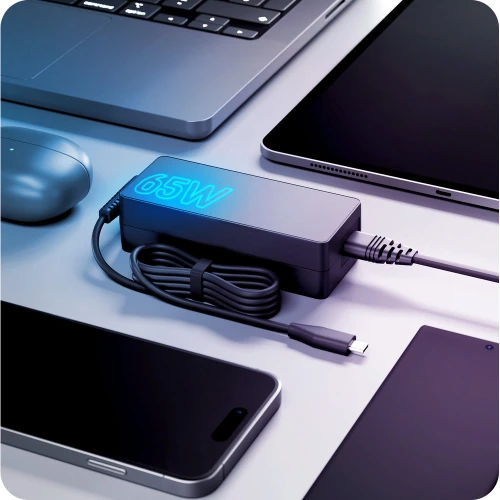 Zasilacz sieciowy USB-C PD 65W, 3mk, DC 5.5×2.5 mm do Lenovo, Asus, Acer, HP, Dell, Toshiba, IBM, Compaq, 3,2 m, czarny (7/8)