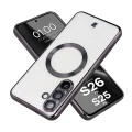 Etui z ochroną aparatu i pierścieniem magnetycznym Bizon Case GuardO do Galaxy S26 FE / S25 FE, przezroczysto-czarne (1/5)