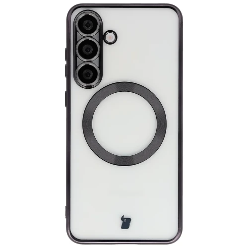 Etui z ochroną aparatu i pierścieniem magnetycznym Bizon Case GuardO do Galaxy S26 FE / S25 FE, przezroczysto-czarne (2/5)
