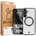Etui z ochroną aparatu i pierścieniem magnetycznym Bizon Case GuardO do Galaxy S26 FE / S25 FE, przezroczysto-czarne (5/5)