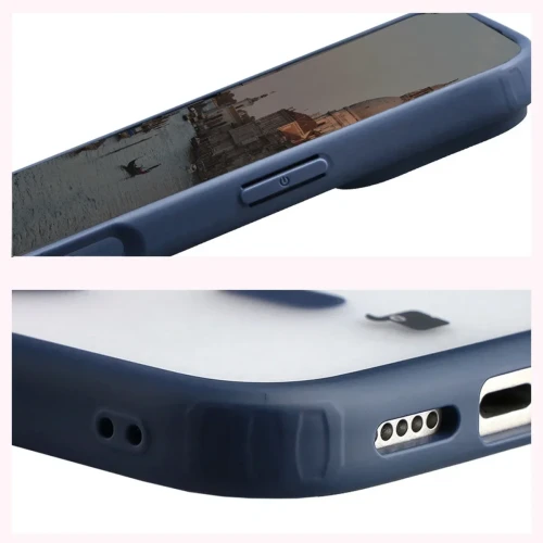 Etui z pierścieniem magnetycznym + szkło hartowane Bizon MatteO Pack do iPhone 18 Pro Max / 17 Pro Max, przydymione-granatowe (6/9)