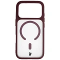 Etui z pierścieniem magnetycznym + szkło hartowane Bizon MatteO Pack do iPhone 18 Pro Max / 17 Pro Max, półprzezroczyste z burgundową ramką (2/9)