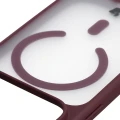 Etui z pierścieniem magnetycznym + szkło hartowane Bizon MatteO Pack do iPhone 18 Pro Max / 17 Pro Max, półprzezroczyste z burgundową ramką (4/9)