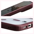Etui z pierścieniem magnetycznym + szkło hartowane Bizon MatteO Pack do iPhone 18 Pro Max / 17 Pro Max, półprzezroczyste z burgundową ramką (6/9)