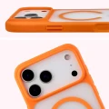 Etui z pierścieniem magnetycznym + szkło hartowane Bizon MatteO Pack do iPhone 18 Pro Max / 17 Pro Max, przydymione-pomarańczowe (5/9)