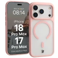Etui z pierścieniem magnetycznym + szkło hartowane Bizon MatteO Pack do iPhone 18 Pro Max / 17 Pro Max, przydymione-jasnoróżowe (3/9)
