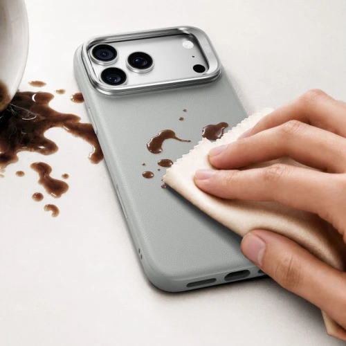 Etui skórzane z podstawką ESR Atelier Kickstand do MagSafe do iPhone 18 Pro Max / 17 Pro Max, szare (6/9)