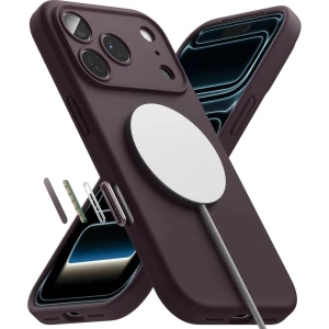 Etui Ringke Silicone Magnetic CC do MagSafe do iPhone 18 Pro / 17 Pro, burgundowe