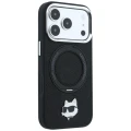 Etui Karl Lagerfeld Ring Stand 360 Choupette Head Pin do iPhone 18 Pro Max / 17 Pro Max do MagSafe, czarne