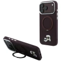 Etui Karl Lagerfeld Ring Stand 360 Karl Choupette Heads Pin do iPhone 18 Pro Max / 17 Pro Max do MagSafe, burgundowe