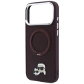 Etui Karl Lagerfeld Ring Stand 360 Karl Choupette Heads Pin do iPhone 18 Pro Max / 17 Pro Max do MagSafe, burgundowe