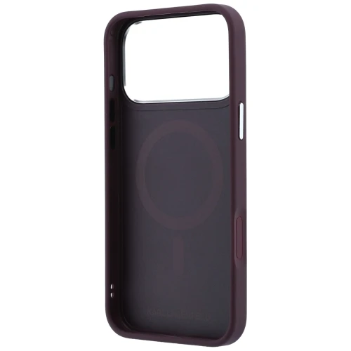 Etui Karl Lagerfeld Ring Stand 360 Karl Choupette Heads Pin do iPhone 18 Pro Max / 17 Pro Max do MagSafe, burgundowe