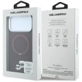 Etui Karl Lagerfeld Ring Stand 360 Karl Choupette Heads Pin do iPhone 18 Pro Max / 17 Pro Max do MagSafe, burgundowe