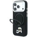 Etui Karl Lagerfeld Ring Stand 360 Karl Choupette Heads Pin do iPhone 18 Pro / 17 Pro do MagSafe, czarne